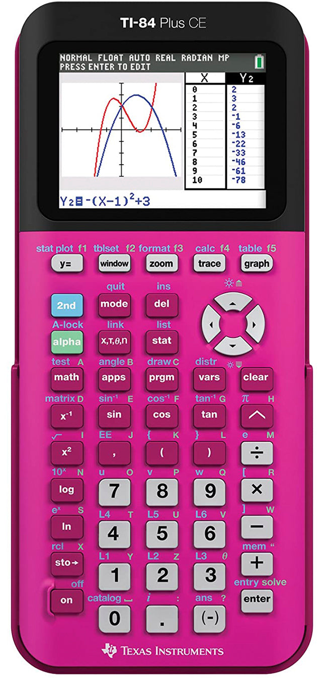 Texas Instruments TI-84 Plus CE - Pink, Refurbished Texas Instruments TI-84 Plus CE - Pink, Refurbished