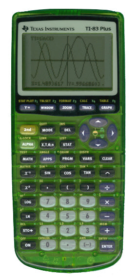 TI-83 Plus Silver Edition Calculator, Refurbished, Green